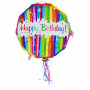 rund Piñata med texten Happy birthday