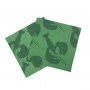 Gröna pappersservetter med mörkgrön silhuett av kräftor.