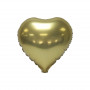 Hjärtformad folieballong Chrome Guldfärgad