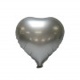 Hjärtformad folieballong Chrome Silver