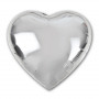 Folieballong i form av hjärta silverfärgad