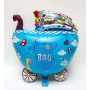 Folieballong i form av vagn BABY BOY blå