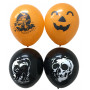 Halloween ballonger med tryck orangea och svarta.