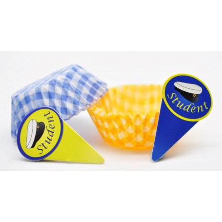 CUPCAKE EXAMEN Fina muffinsformar i blågult  studentfirande midsommar  student flaggor