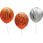 Ballonger med djurmönster orange och vit med zebra och leopard mönster