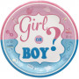Girl or boy? Babyshower tallrikar 8P