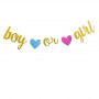 Boy or girl babyshower girlang i guld med glitter