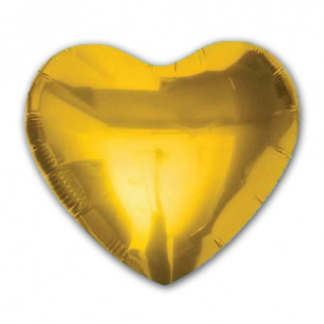 Hjärtformad folieballong Guldfärgad