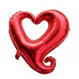 Ihåligt hjärta folieballong röd XL