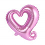 Ihåligt hjärta folieballong rosa XL