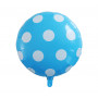 Folieballong prickig blåa och vita