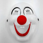 Clownmask halloween plast med vit ansikte och röda läppar