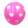 Rosa ballonger med vita hjärtan