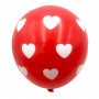 Röda ballonger med vita hjärtan 10P
