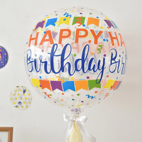 4D Happy birthday transparent ballong girlang