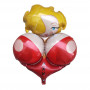 Sexy girl folieballong är en folieballong formad som en sexy tjej med blonde hår och två stora bröst med röd färgade bh