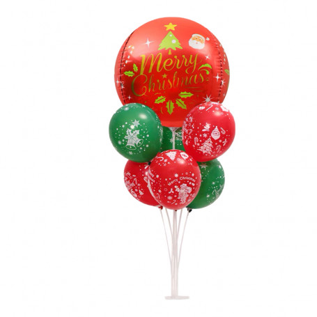 Julballongbukett med ballongställ röd