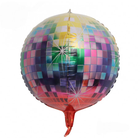 4D disco folieballong lila 55 cm