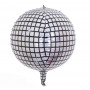 4D discokula holografisk folieballong silver 55 cm