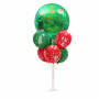 Julballongbukett med ballongställ grön