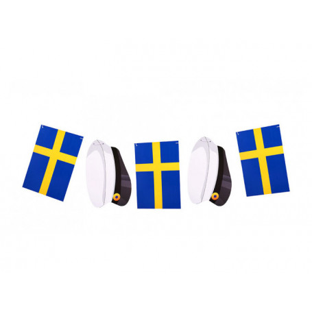 Girlang Sverigeflaggor och Studentmössor