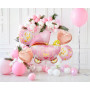 Babyshower barnvagn ballongbukett rosa