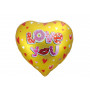 guld heliumballong med text Love you med små hjärter motiv