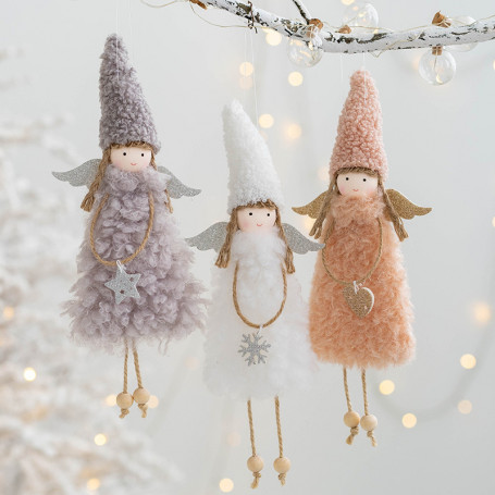 Julgran dekoration tygängel med fuskspäls klänning