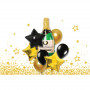 Ballongkit champagne champagneflaska stjärnor guld svarta latex folieballong