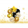 Ballongkit latex folieballonger guld svart konfettiballonger hjärta stjärn fest födelsedag helium