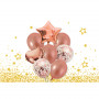 Roséfärgat ballongkit rosa stjärn hjärta konfettiballonger helium latex vita folieballonger fest födelsedag rosa tema princess