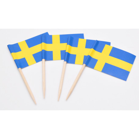 Tårtdekoration Svenska Flaggor 20-p