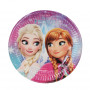 Rosa-ljusblå tallrik med Prinsessorna Elsa och Anna från filmen Frost (frozen).