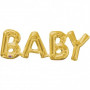 Guld folieballong med texten BABY