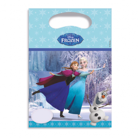 Kalaspåse i ljusblått med Anna och Elsa från filmen Frost (frozen)